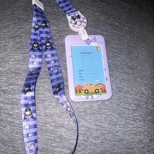 Kuromi Lanyard with retractable ID Holder